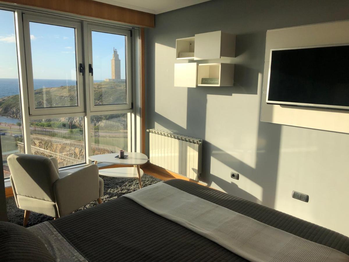 Parking, Vistas Al Mar Y Tres Habitaciones 아 코루냐 외부 사진