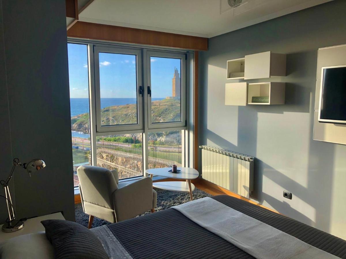 Parking, Vistas Al Mar Y Tres Habitaciones 아 코루냐 외부 사진