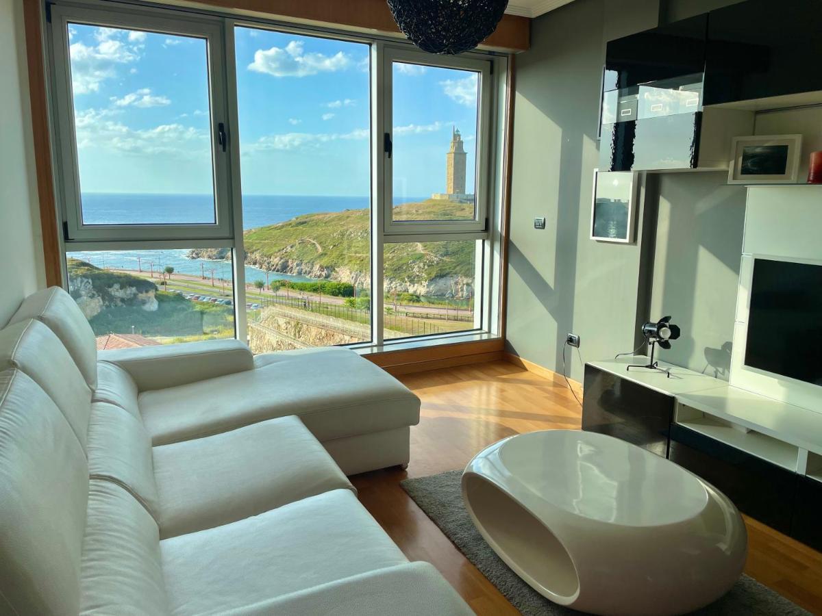 Parking, Vistas Al Mar Y Tres Habitaciones 아 코루냐 외부 사진